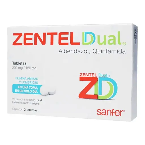 ZENTEL DUAL 200/150MG TABLETAS C/2