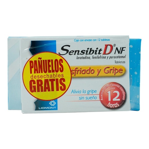 SENSIBIT-D NF 2.5/5/500MG TABLETAS C/12 + KLEENEX