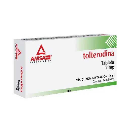 TOLTERODINA AMSA 2MG TABLETAS C/14 (GI)