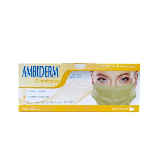 CUBREBOCAS AMBIDERM AMARILLO 3 PLIEGOS C/50 *