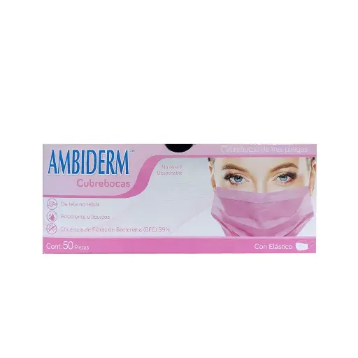 CUBREBOCAS AMBIDERM ROSA 3 PLIEGOS C/50 *