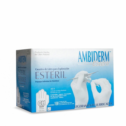 GUANTE AMBIDERM ESTERIL CHICO C/100 *
