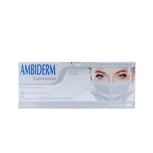 CUBREBOCAS AMBIDERM BLANCO 3 PLIEGOS C/50 *