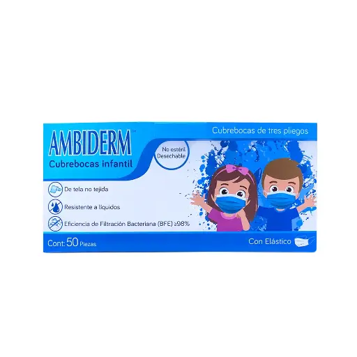 CUBREBOCAS INF AMBIDERM AZUL C/50 *