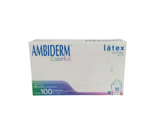 GUANTE AMBIDERM COLORFULL MED C/100