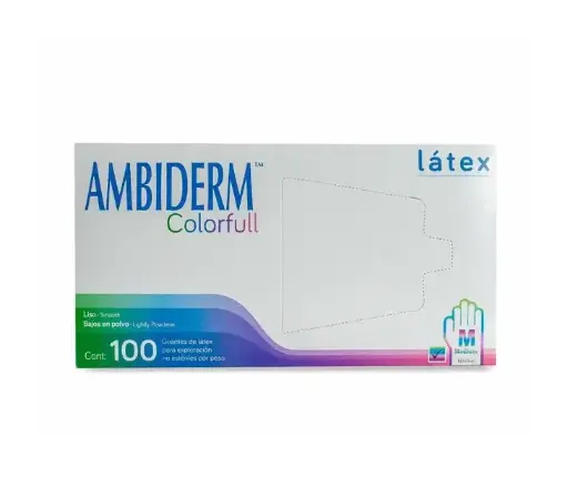 GUANTE AMBIDERM COLORFULL MED C/100