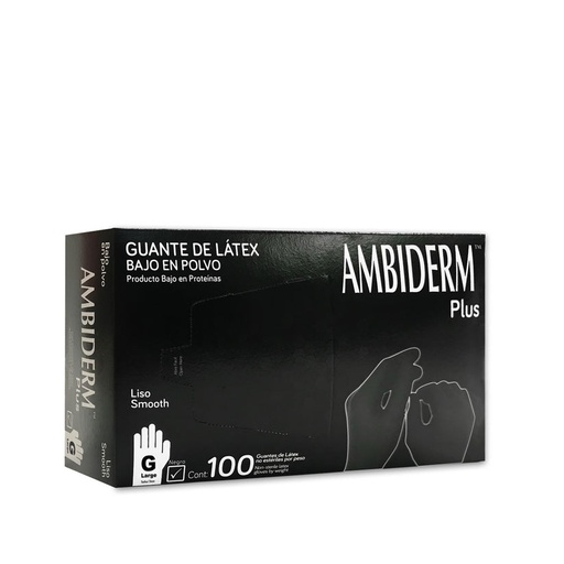 GUANTE AMBIDERM PLUS NEGRO GRANDE C/100*