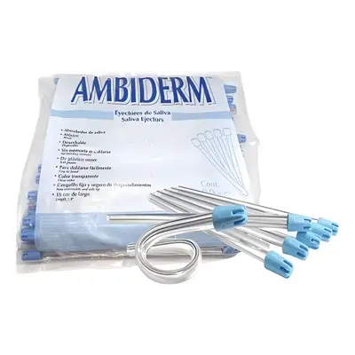 EYECTORES DE SALIVA AMBIDERM 15CM C/100 *