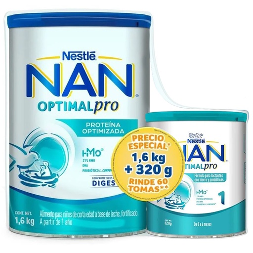 LECHE NAN 3 OPTIMALPRO PACK 1.6KG + 320G
