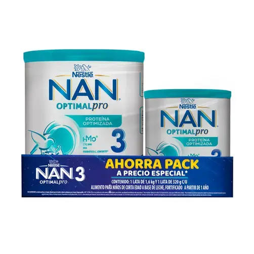 LECHE NAN 3 OPTIMALPRO PACK 1.6KG + 320G