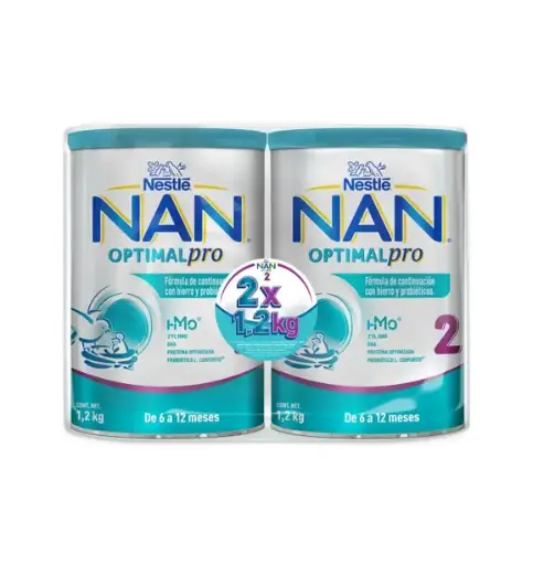 LECHE NAN 2 OPTIPRO 6-12M 1.2KG 2PACK