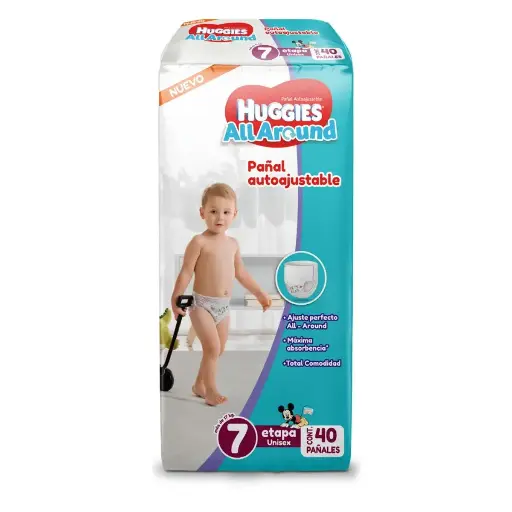 PAÑAL HUGGIES ALL AROUND UNISEX E7 C/40 *