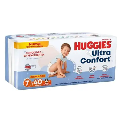 PAÑAL HUGGIES ULTCONF 7 NIÑO C/40 *