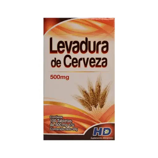LEVADURA DE CERVEZA HD 500MG TABLETAS C/100 (GI)