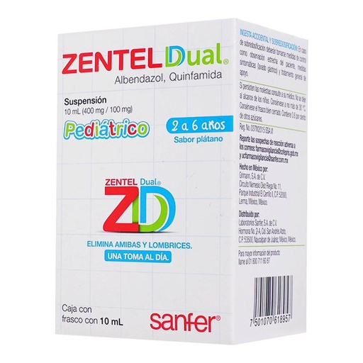 ZENTEL DUAL 400/100MG SUSPENSION 10ML