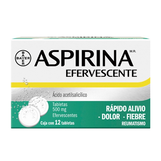 ASPIRINA EFERV 500MG TABLETAS C/12