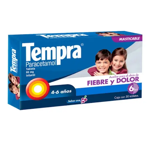 TEMPRA MASTICABLES UVA 80MG TABLETAS C/30
