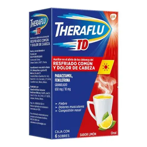 THERAFLU TD 650/10MG SOBRES C/6