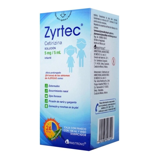 ZYRTEC 5MG INFANTIL SOLUCION 100ML C/DOSIF
