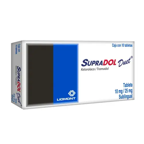 SUPRADOL DUET SUBLINGUAL 10/25MG TABLETAS C/10