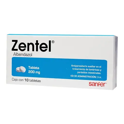 ZENTEL 200MG TABLETAS C/10.