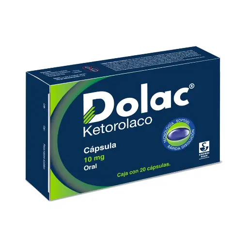 DOLAC 10 MG - CAJA CON 20 CÁPSULAS (KETOROLACO)