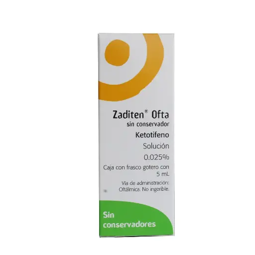 ZADITEN 0.025% GOTAS OFTALMICAS 5ML (SIN CONSERVADOR)