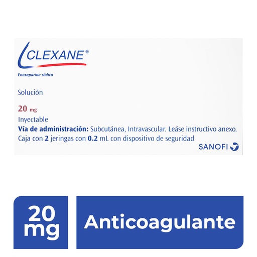 CLEXANE 20MG/0.2ML INYECTABLE C/2