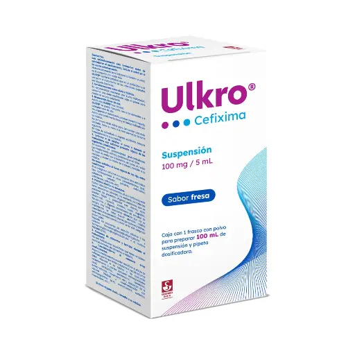 ULKRO 100 MG / 5 ML - FRASCO CON POLVO PARA SUSPENSIÓN 100 ML (CEFIXIMA)