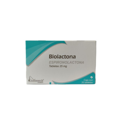 BIOLACTONA ESPIRONOLACTONA 25MG TABLETAS C/20 (GI)