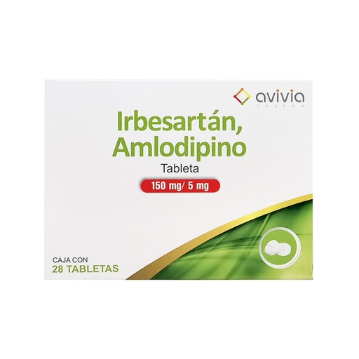 IRBESARTAN/AMLODIPINO AVIVIA150MG/5MG TABLETAS C/28 (GI)