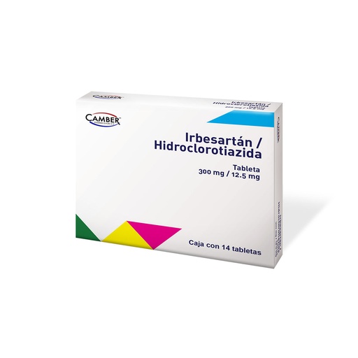 IRBESARTAN/HIDROCLOROTIAZIDA 12.5/300MG CAMBER TABLETAS C/14 (GI)