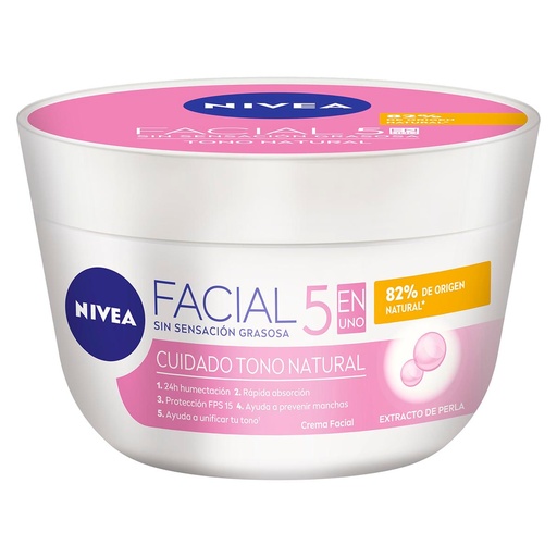 CREMA NIVEA FACIAL 5EN1 CUIDADO ACLARADO NATURAL 375ML *