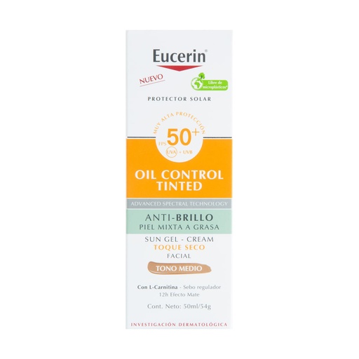 BLOQUEADOR EUCERIN OIL CTRL MEDIO FPS50 FACIAL 50ML *