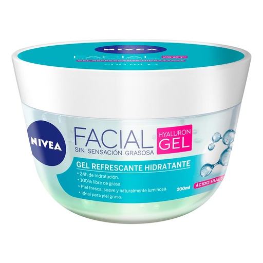GEL NIVEA FACIAL REFRESCANTE HIDRATANTE HYALURON 200ML *