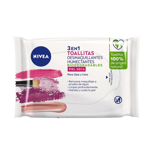 TOALLAS DESMAQ NIVEA 3EN1 P/SECA C/25N *