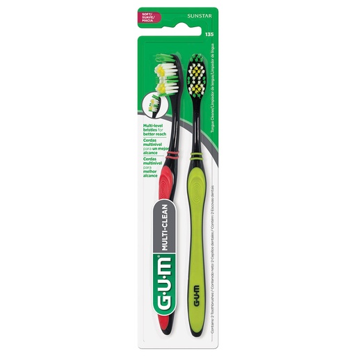 CEPILLO DENTAL GUM MULTI-CLEAN C/2 *