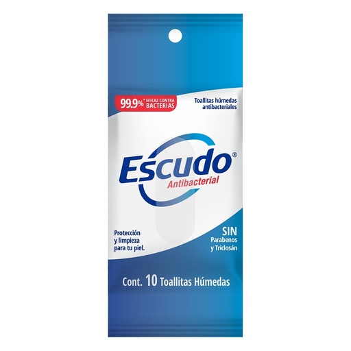 TOALLAS HUMEDAS ANTIBACTERIAL ESCUDO C/10 *