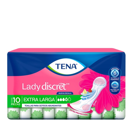 TOALLAS SANITARIAS TENA LADY E-LARGA C/10 *