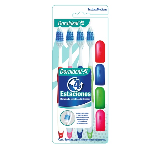 CEPILLO DENTAL DORALDENT 4 ESTACIONES C/4 +4P *