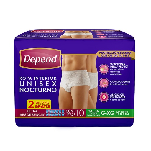 ROPA INTERIOR DEPEND UNI NOC ULT GDE *