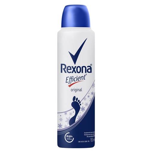 DESODORANTE REXONA EFFICIENT ORIGINAL PIES 153ML *