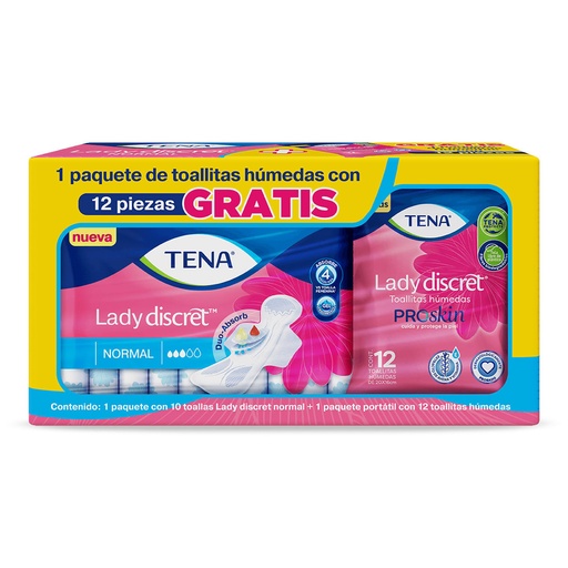 TOALLAS SANITARIAS TENA LADY10 DUO+ TAS HUM *