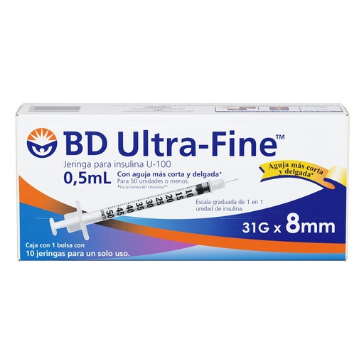 JERINGA BD ULTRA-FINE 0.5ML 31GX8MM C/10