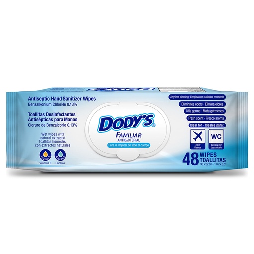 TOALLAS ANTIBACTERIALES DODYS FAMILIAR C/48