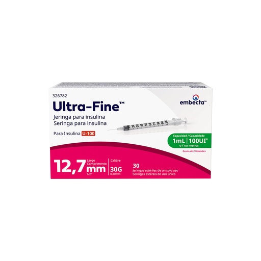 JERINGA BD ULTRA-FINE 1ML 30GX13MM C/30