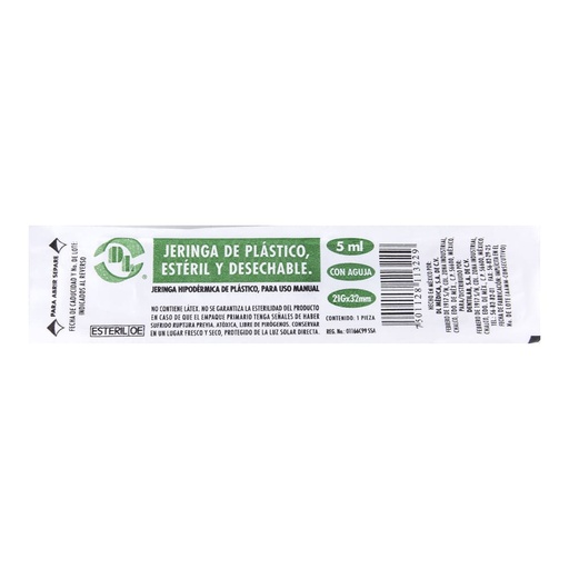 JERINGA DL VERDE 5ML 21GX32MM C/1