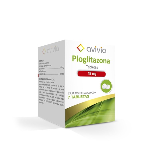 PIOGLITAZONA AVIVIA 15MG TABLETAS C/7 (GI)