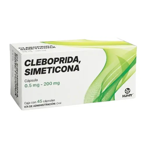 CLEBOPRIDA/SIMETICONA MAVER 0.5/200MG CAPSULAS C/45 (GI)