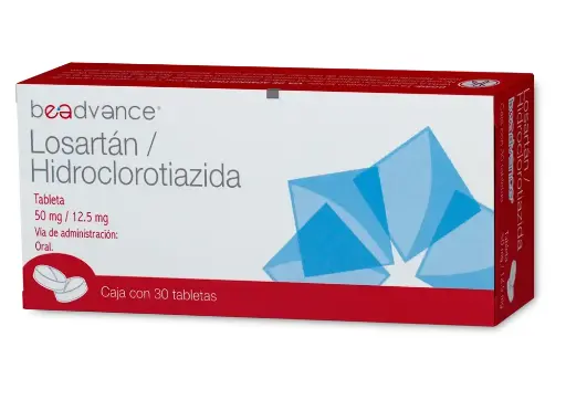 LOSARTAN/HIDROCLOROTIAZIDA BEADVANCE 50/12.5MG TABLETAS C/30 (GI)